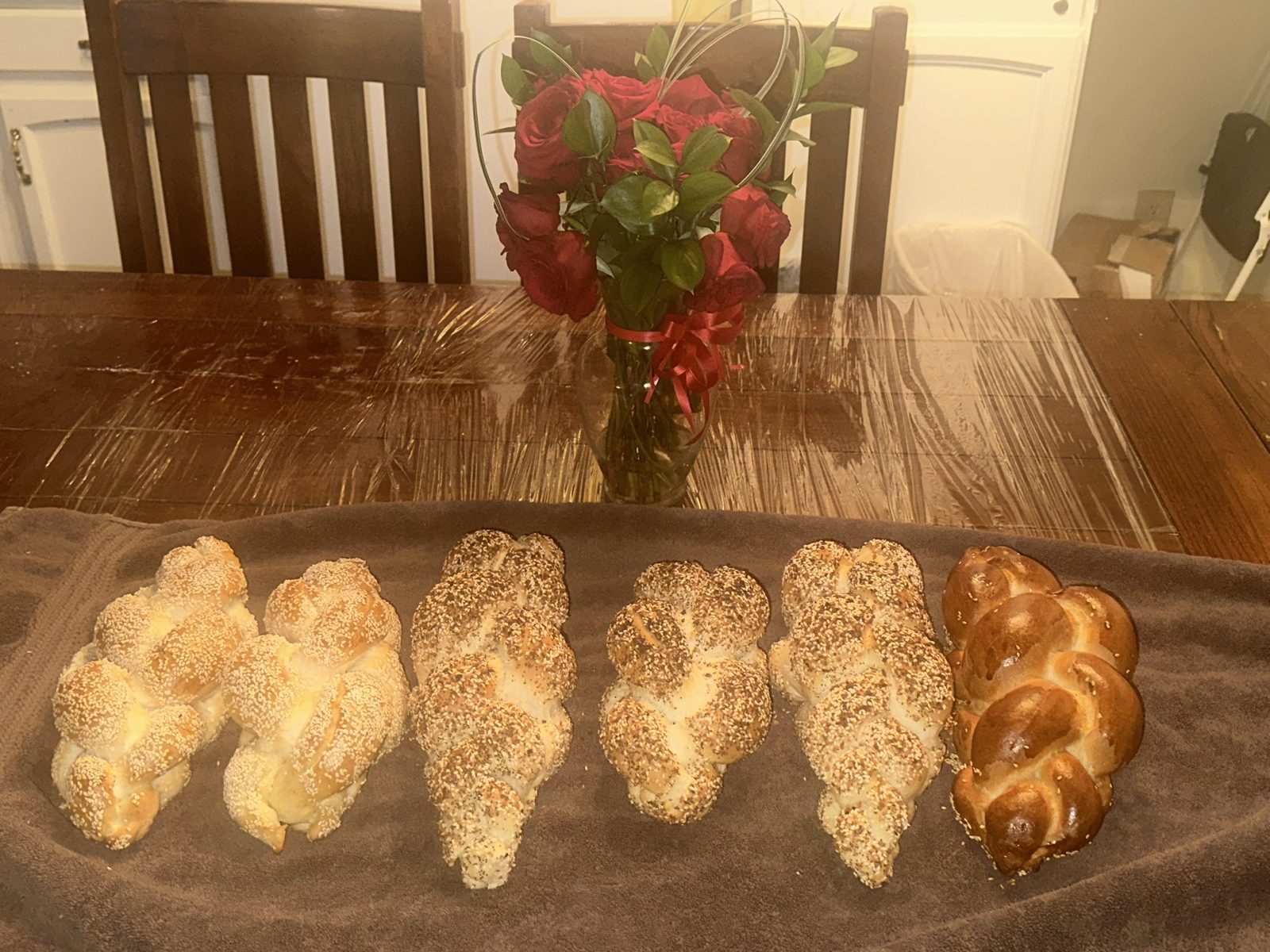 Homemade challah baked in Mammoth